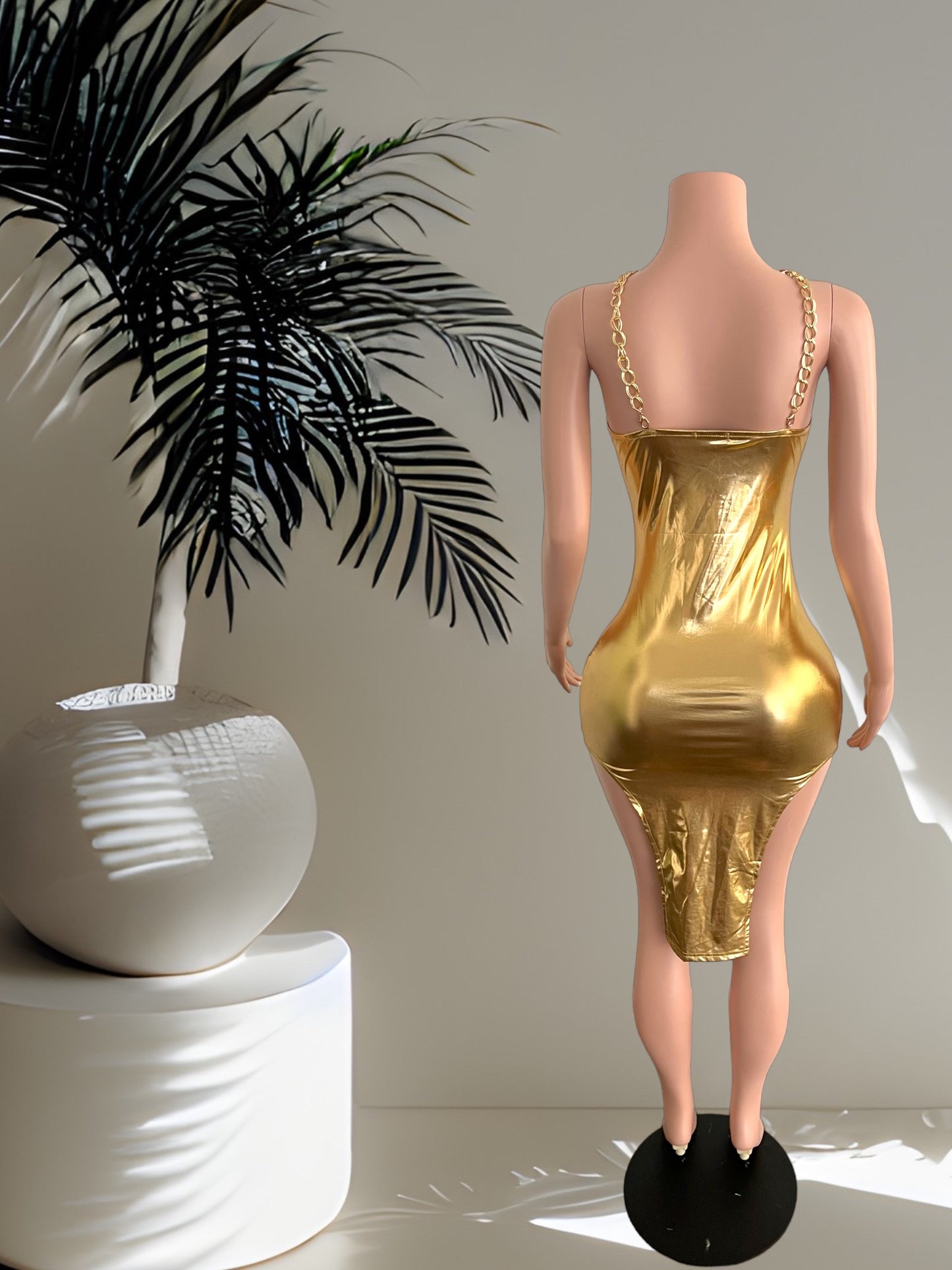 Gold Midi Dress