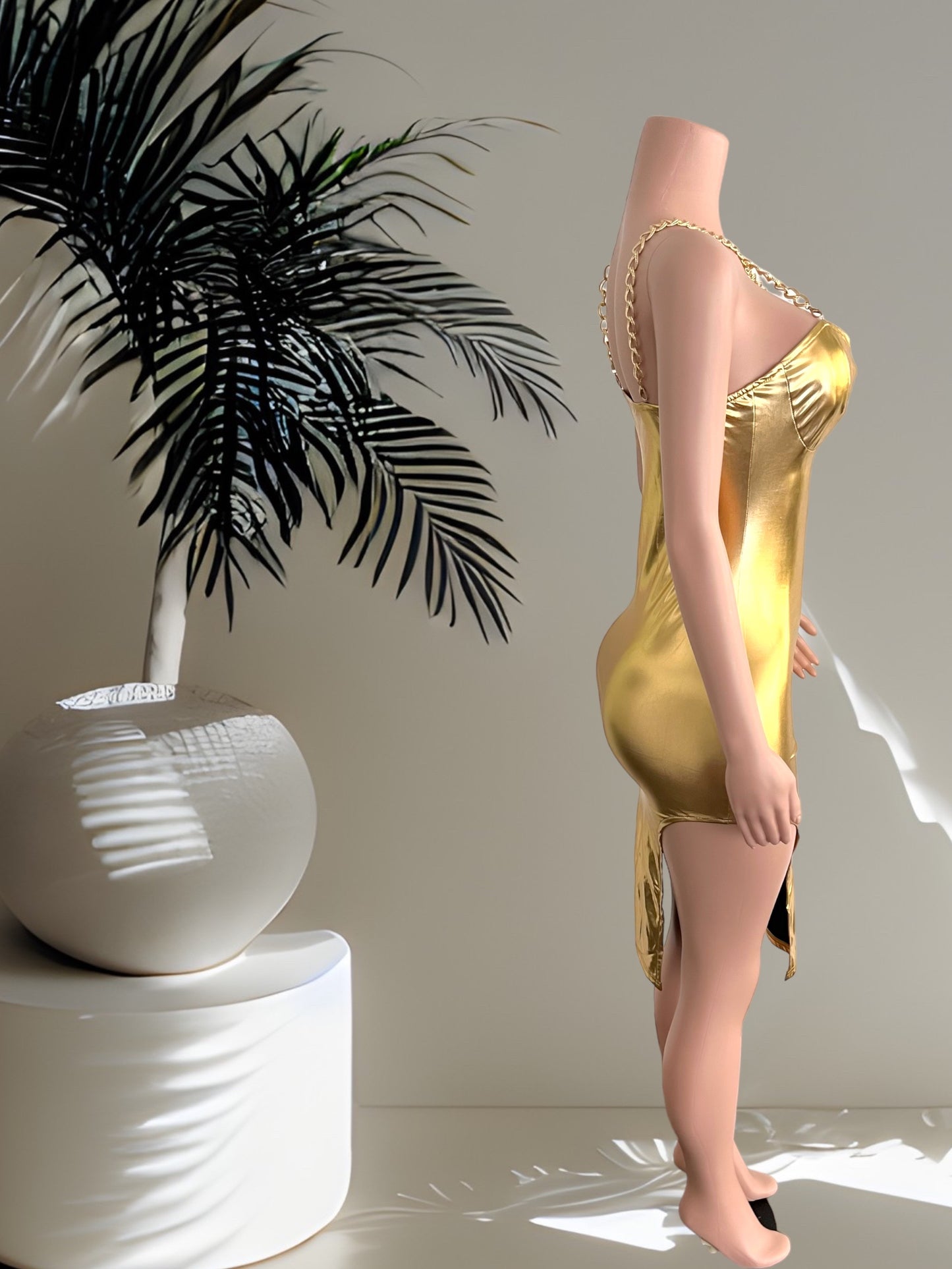 Gold Midi Dress