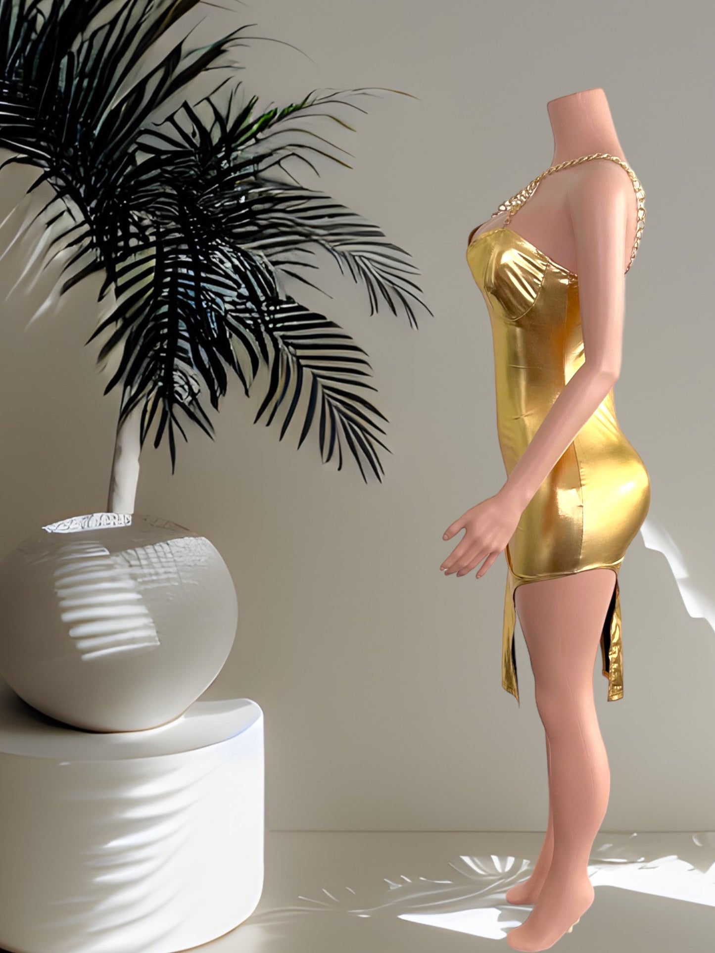 Gold Midi Dress