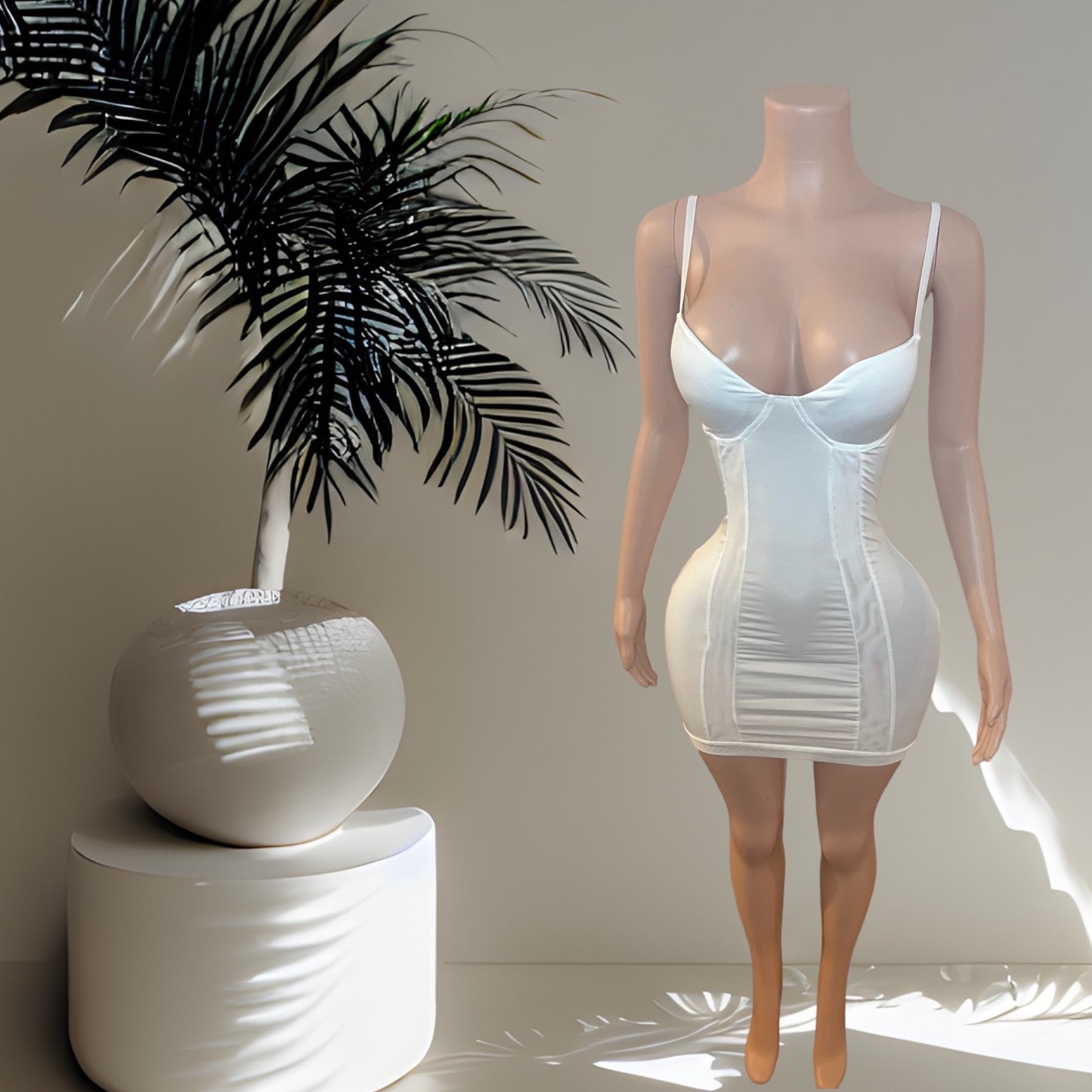 "Spliced Twice" Mini Sling Dress
