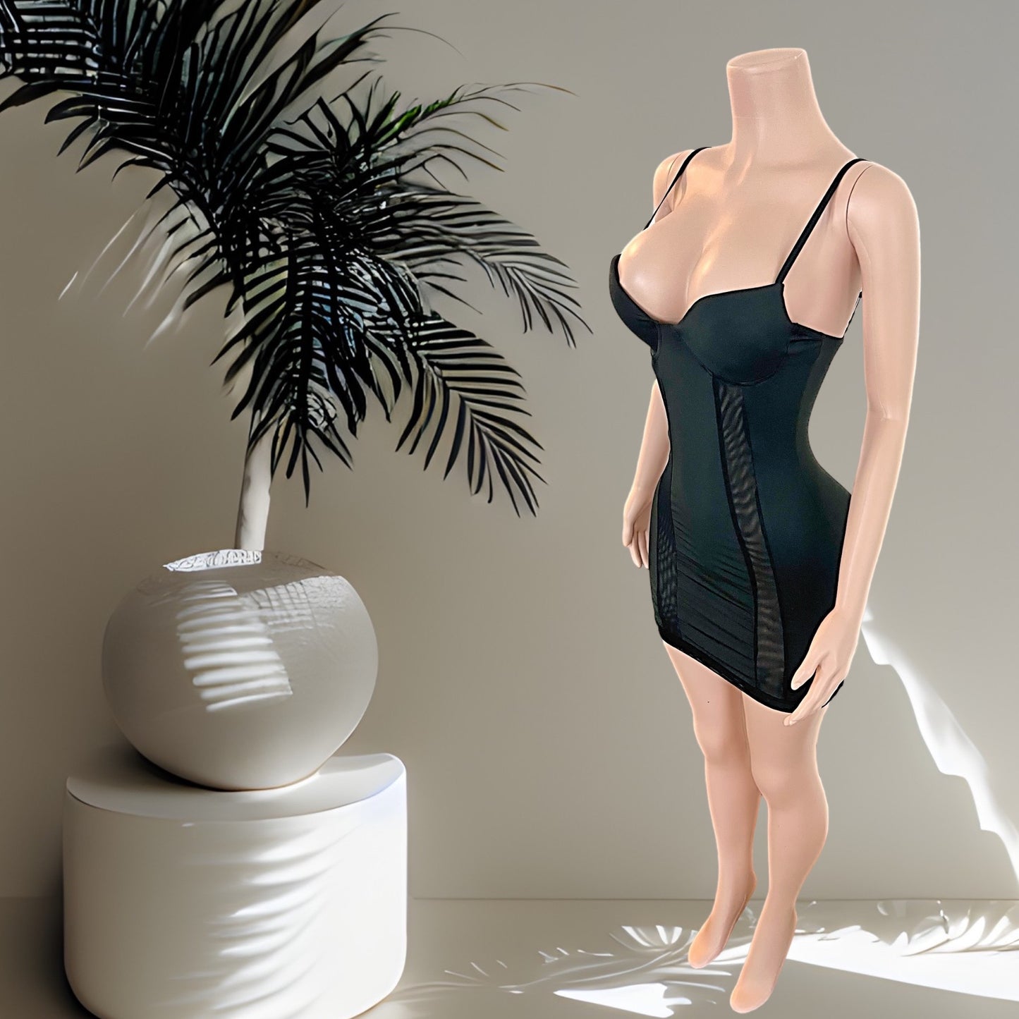 "Spliced Twice" Mini Sling Dress