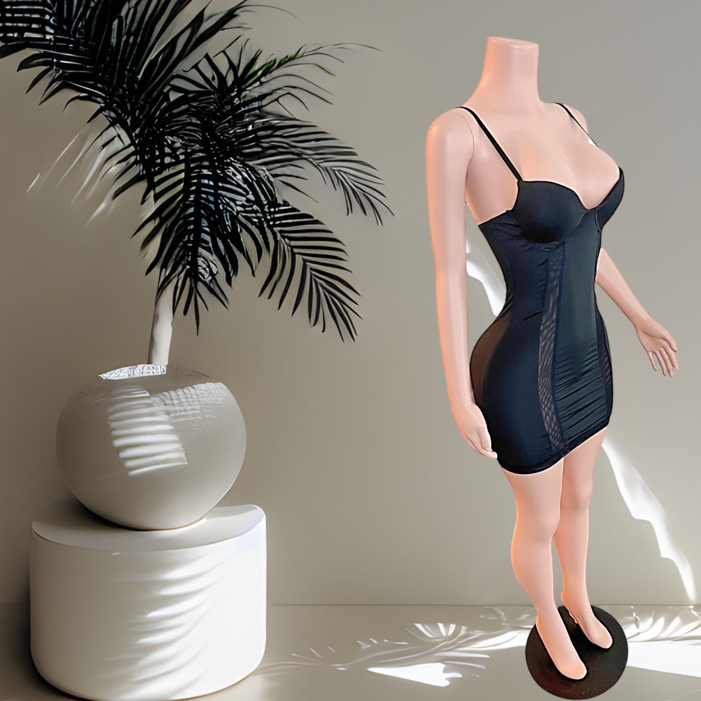"Spliced Twice" Mini Sling Dress