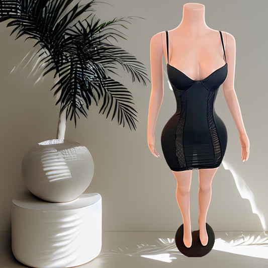 "Spliced Twice"  Mini Sling Dress